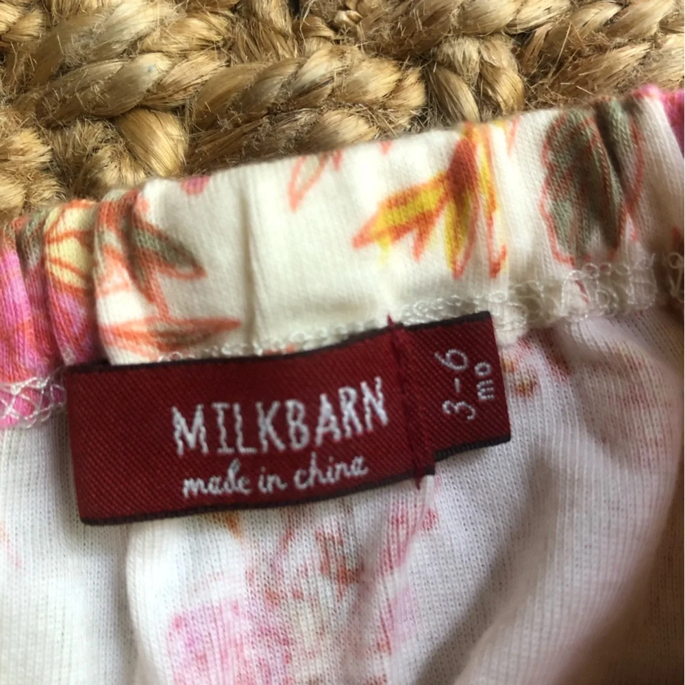 New w Tag: Milkbarn Organic Cotton Dress and Bloomer Set. Size 3 to 6 months